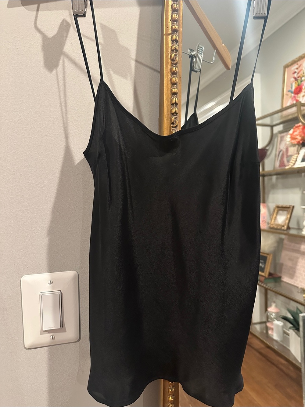 MaxMara Black Tissue Camisole with Thin Straps